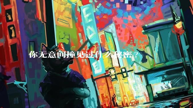 你无意间撞见过什么秘密?